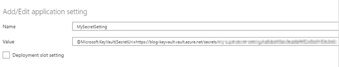 Using Azure Key Vault references with Azure Functions or App Service
